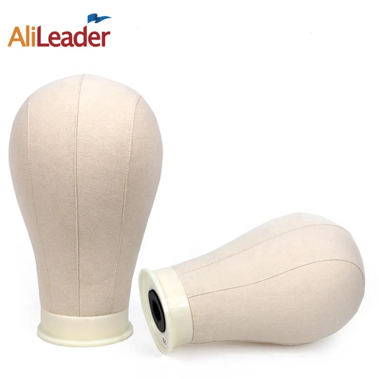 

Alileader 21"-25" Canvas Mannequin Head Beige Color Canvas Block Head Canvas Head Wig Stand Hair Extension Tools, Off-white canvas mannequin head