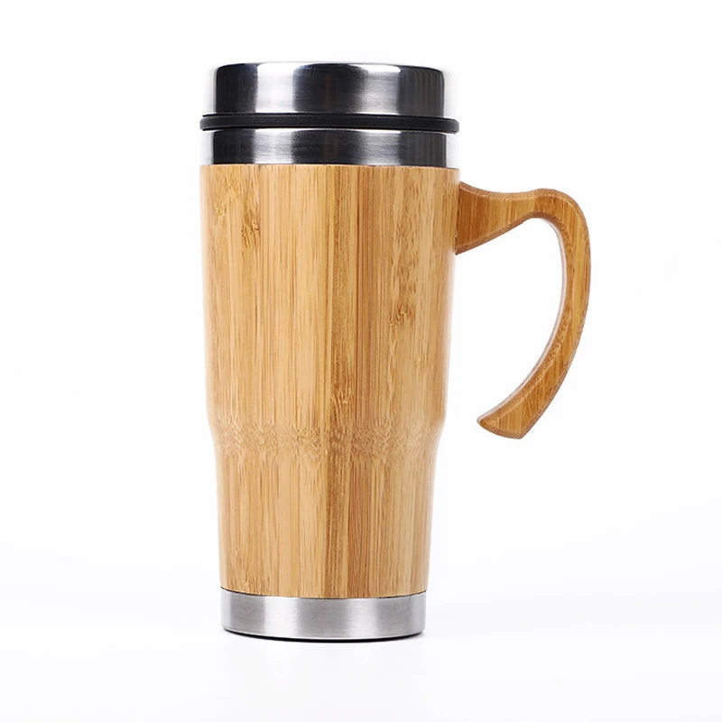 

Vacuum Cupping Set 450ml Bamboo Water Bottle Water Cup Drinker for Gift Metal Stainless Steel HANDGRIP Coffee & Tea Tools 17cm, Natural bamboo color