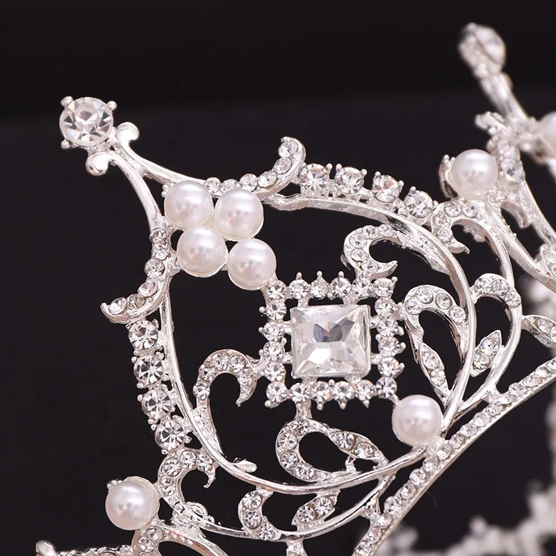 
Genya Jewelry bride hair accessories wedding jewelry crown tiara with pearl round crown wedding hair accessories for stage 