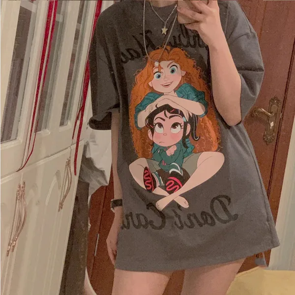 

New relaxed Korean T-shirt for women in summer 2021