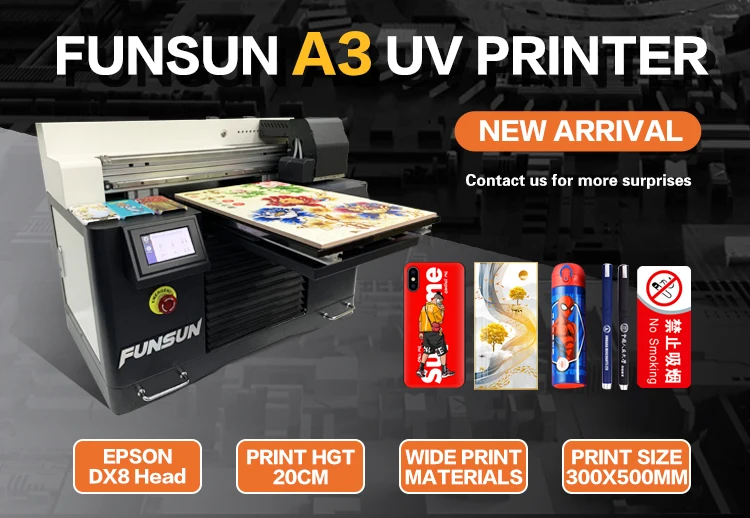 Cheap PVC Id Card Logo Printing Machine A3 UV Flatbed Printer