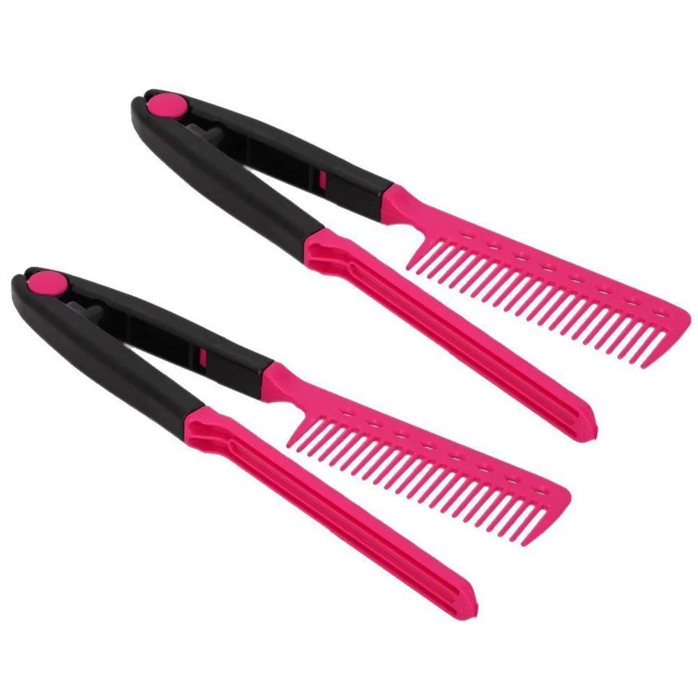 

New V-clip Style Straight Hair Comb Hairstyling Comb For women Folding Portable Salon Comb