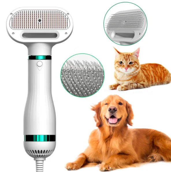 

2021 New Design pet brush dryer 3 in 1 Dog &cat Grooming brush Pet Hair brush dryer, Customized color