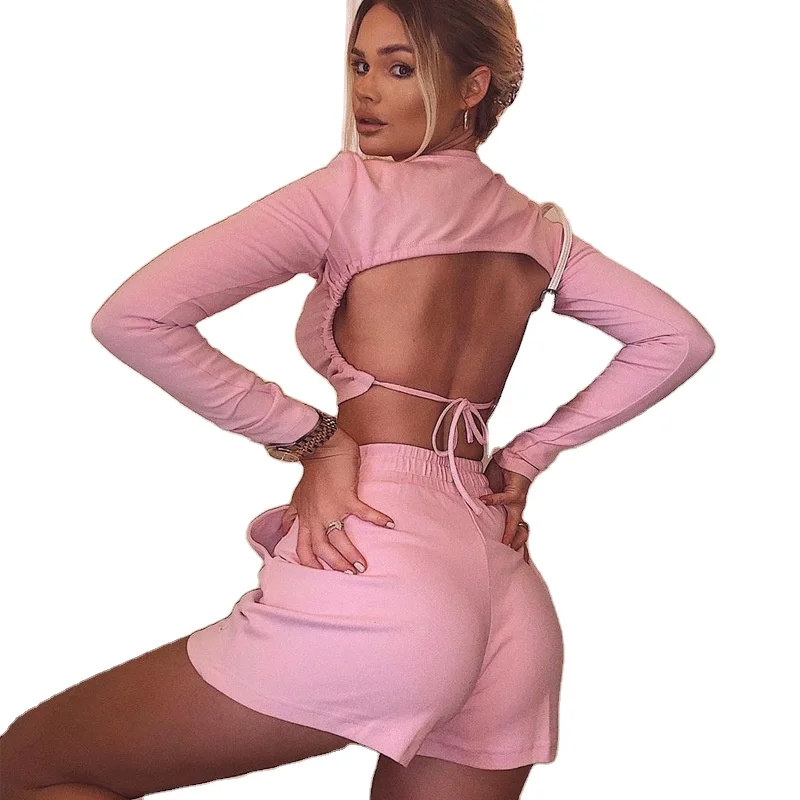 

2020 women fashion playsuit see-through gauze two-piece sets club two piece pants set