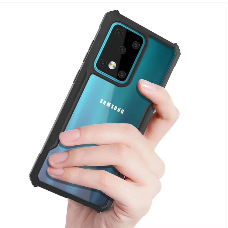 

2020 Antishock acrylic PC with TPU phone case for Samsung S20 plus case, Black, blue, green, red