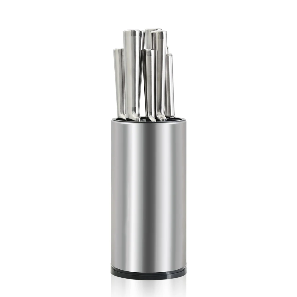 

Wholesale New Design Round Kitchen Utensils Tool Set Stand Holder Universal Stainless Steel Kitchen Knife Block, Silver