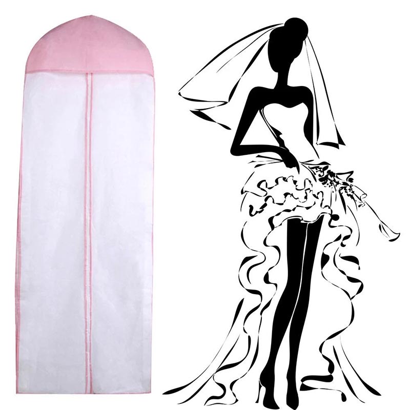 

Extra Large Garment Bridal Gown Long Clothes Protector Case Dustproof Covers Storage Bag Wedding Dress Cover, As photo