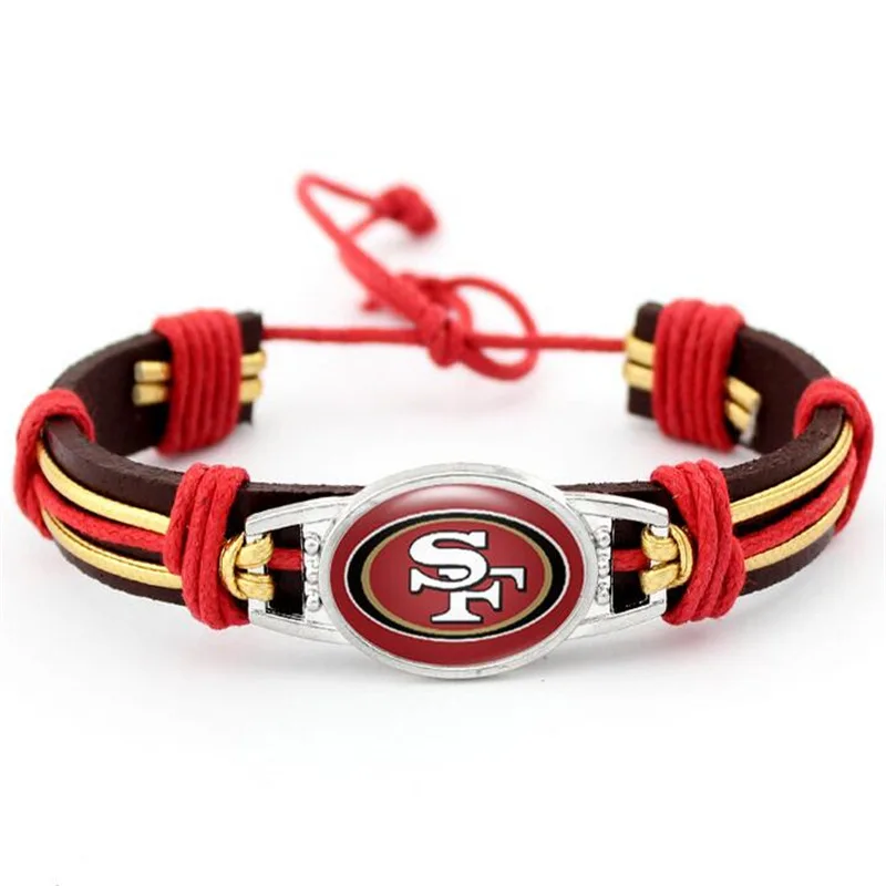 Wholesale Cheap Handmade NFL Team Logo Bracelet Hand woven adjustable Bracelet Cowboy Bracelet Handmade