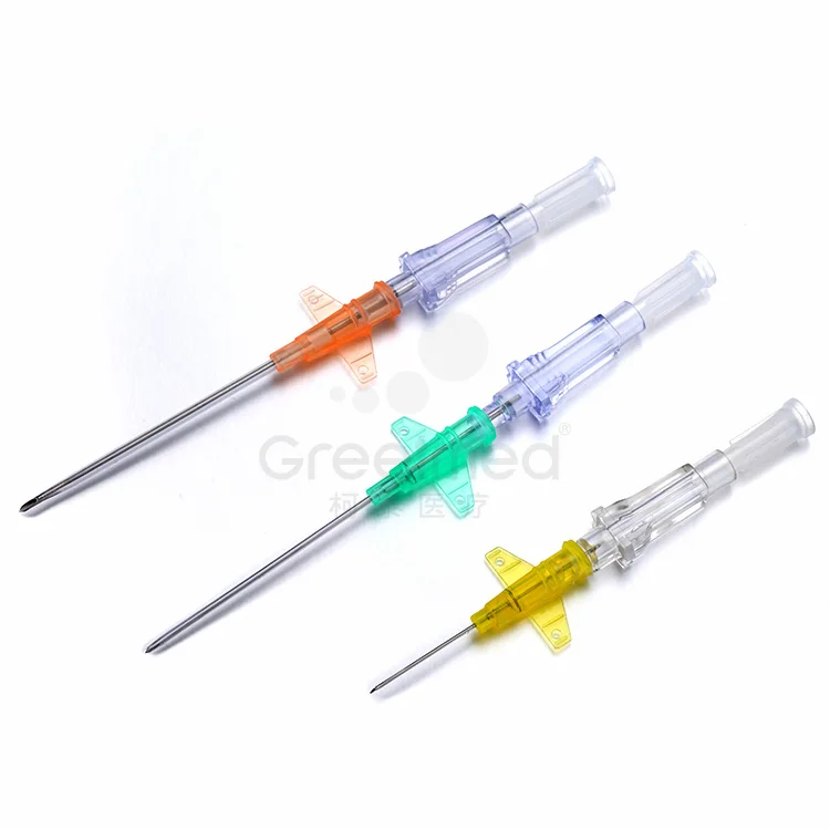 Factory price different types 14g 16g 18g 20g 22g 24g 26g sizes yellow color iv cannula