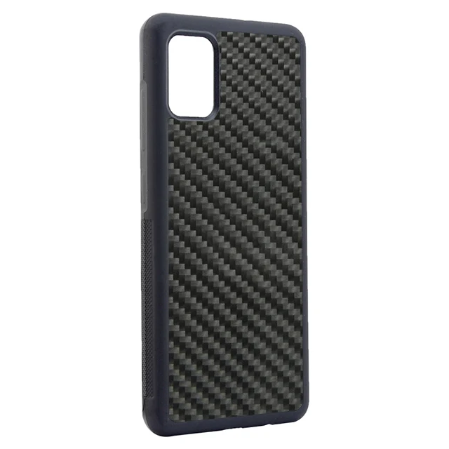 

For Samsung A51 Carbon Fiber phone Case real carbon fiber, Black, also can custom blue, red color