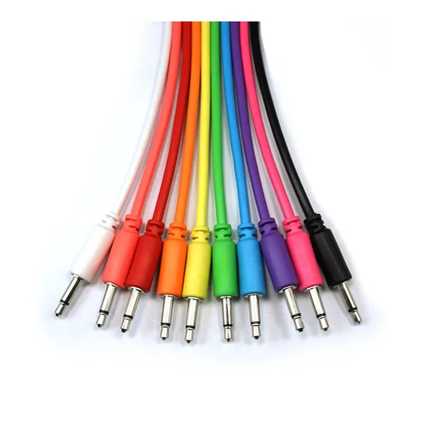 

Colorful patch cable 3.5mm mono jack cable for eurorack modular synthesizer, White \black \red\orange\yellow\green\blue \pink \purple