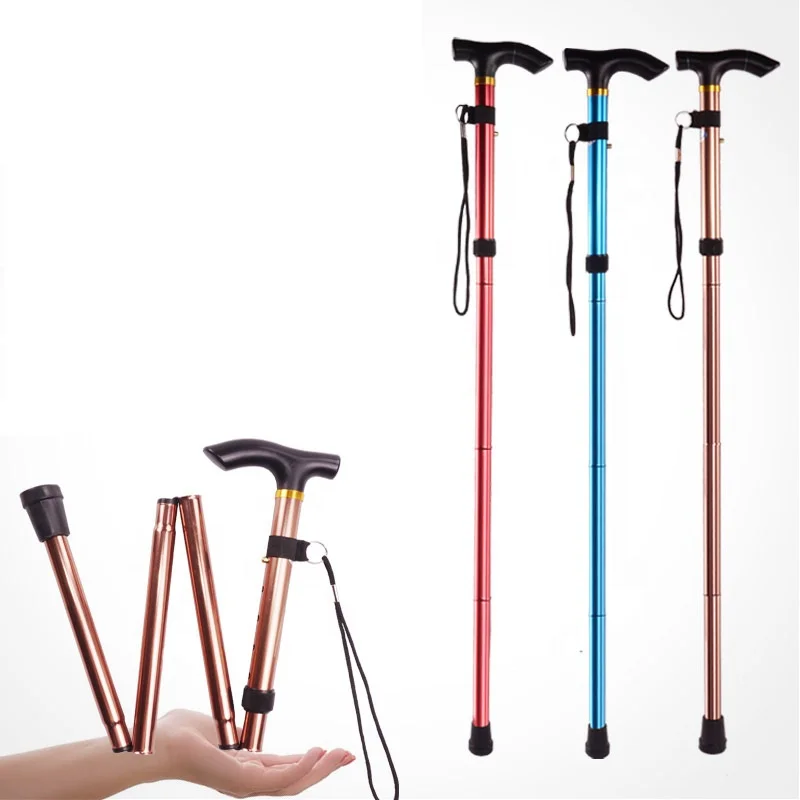 

Batons De Marche Wholesale Foldable Multiple Colour Trekking Sticks Poles For Trekking, Red black silver golden brown blue