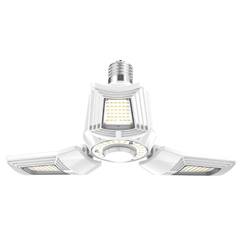 

ETL Approved 3 leafs aluminum housing Deformable retrofit bulb 11200Lm 80w led garage light workshop, Black/white