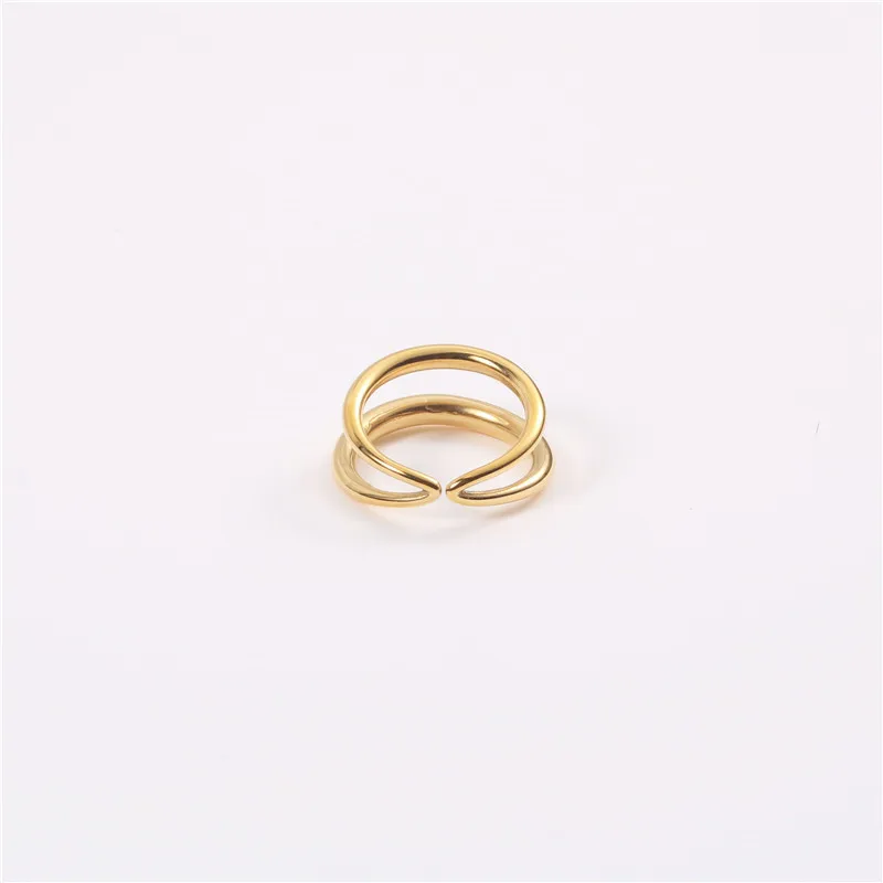 

Ring Stainless steel jewelry plating 18K gold wholesale Double layer Steel wire Winding Simplicity