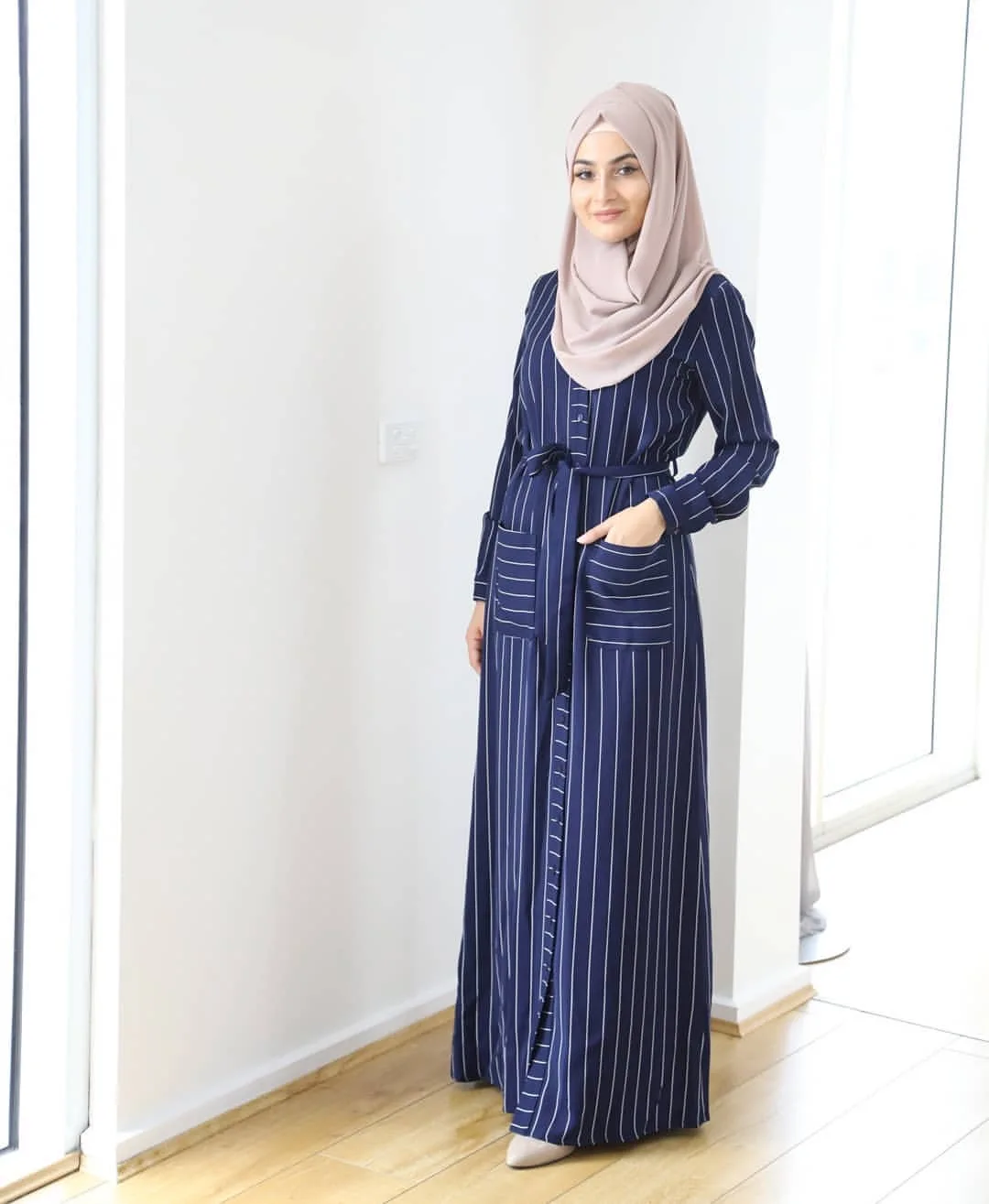 striped abaya designs