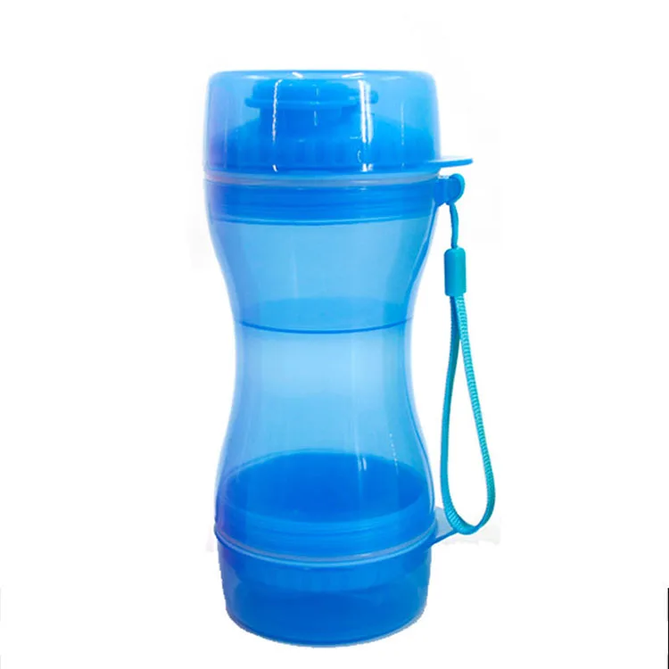 

Outdoor portable pet dog cat water bottle 2 in 1 walking pet feeder