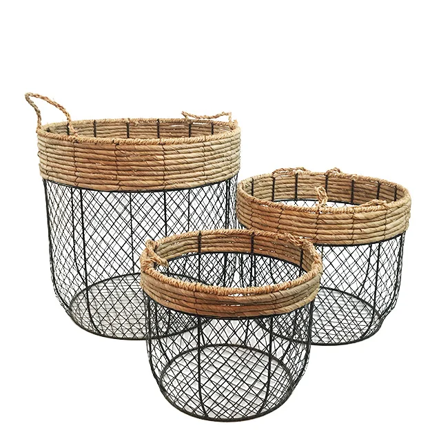 

Renel Handmade Metal Wire Woven Dirty Clothes Mesh Storage Basket