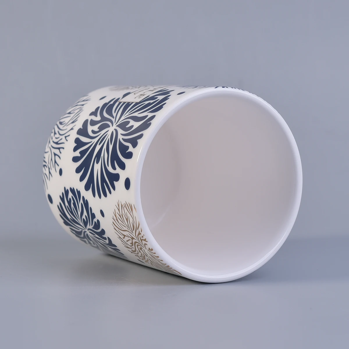 410ml Blue Flower Pattern Ceramic Candle Jars