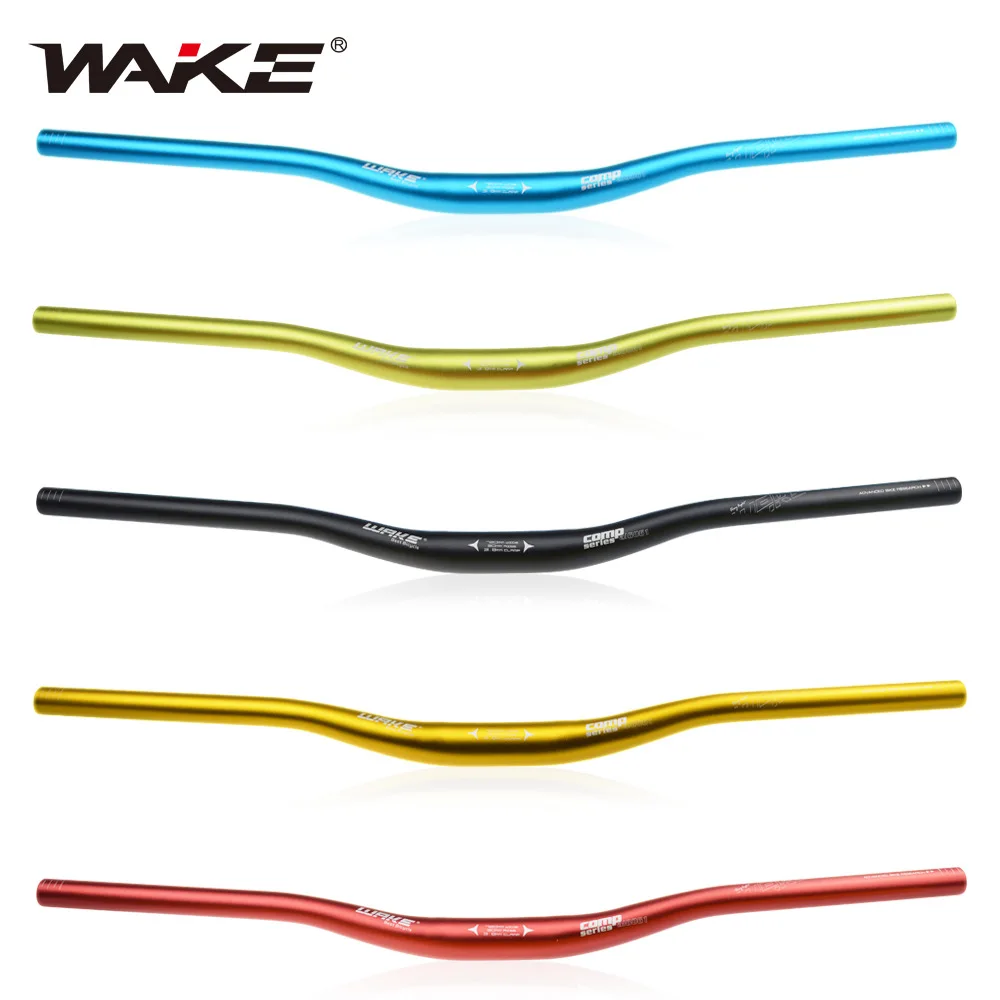 

WAKE aluminum alloy mountain bike handlebar DH bike handlebar MTB 31.8*780mm bicycle Long handle bar rise handlebars, Black, red, blue, green, gold