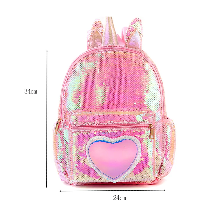 

Cute Plush Unicorn Reversible Sequin Backpack Little Kids School Bag for Kindergarten Girls Daughter Gifts, Customized color