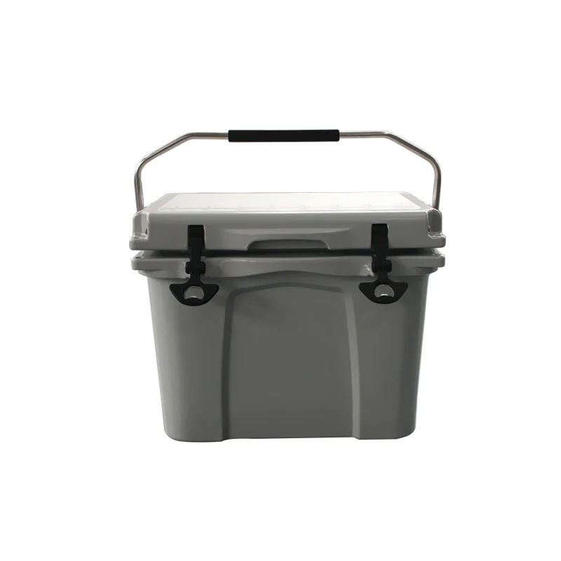 

20L roto molded plastic insulated Portable ice chest cooler box cooling box for outdoor camping and fishing, Gray or customized