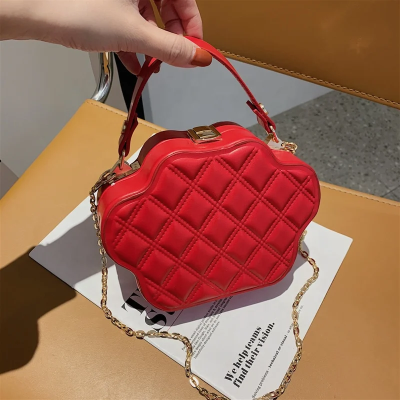 

2022 Spring Designer PU Leather Cross Shoulder Women Purse with Chain Top Handle Ladies Handbags Mini Bags