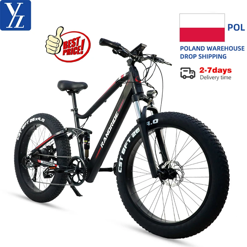 

Electric Bike Fat Tire Ebike 26inch 1000W Top Aluminum SHIMANO 27Speed Alloy Outdoor Beach Mountain Bike Snow Bicycle Cycling
