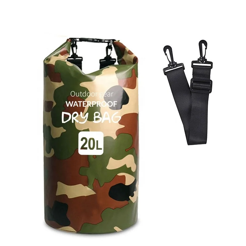 

Creative PVC Camouflage Outdoors Floating Sports Barrel Backpack Custom Print Logo Waterproof Military Dry Bag