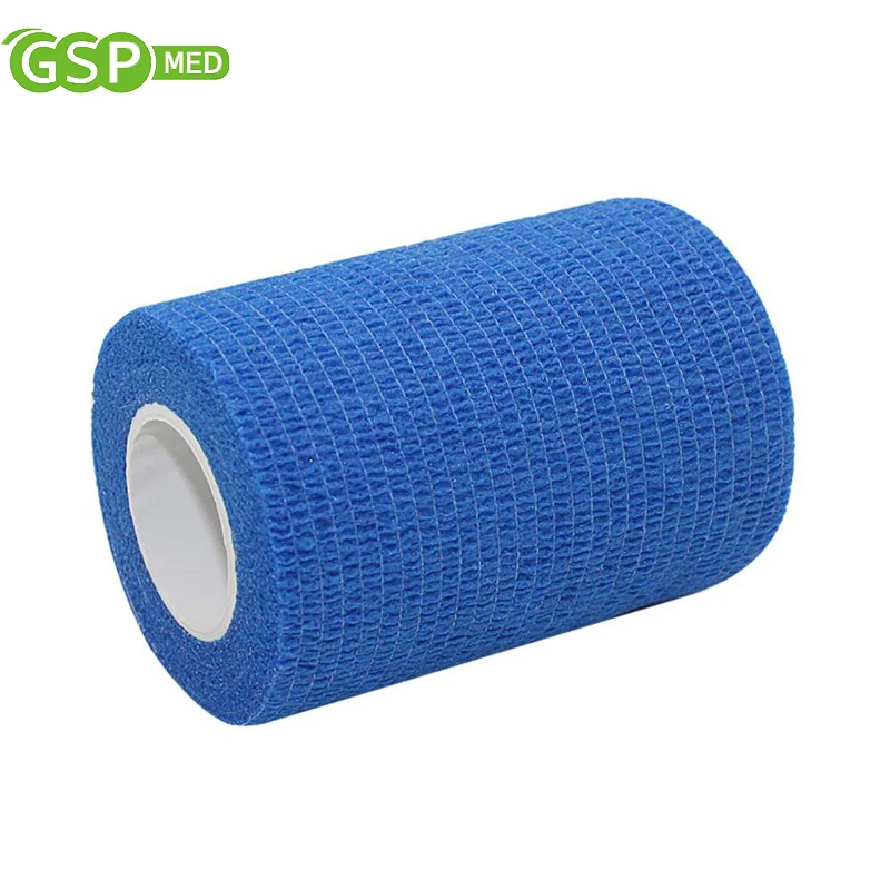
7.5cm*4.5m Easy Tear tubular colorful breathable dog cohesive wrap bandage 