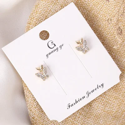 

Most Popular Fashion S925 Post Eardrop Sparkling CZ Butterfly Earrings Crystal Butterfly Stud Earrings