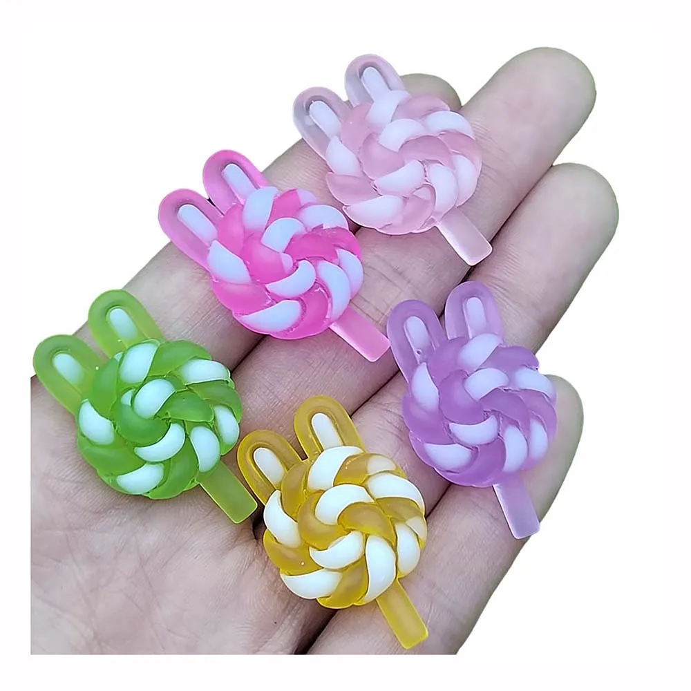 

Kawaii Luminous Lollipop Flatback Resin Cabochon Mini Food Hair Bow Center DIY Embellishments For Scrapbooking Phone Decor