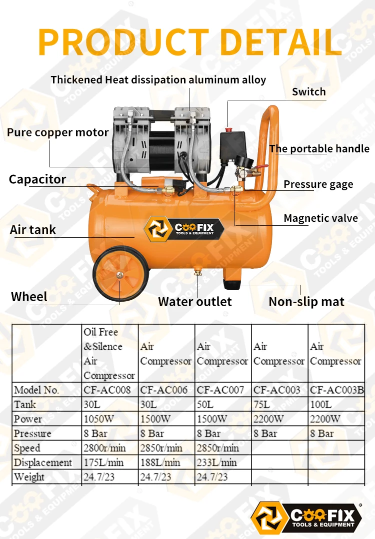 COOFIX 50/75/100L electric air compressors compressor