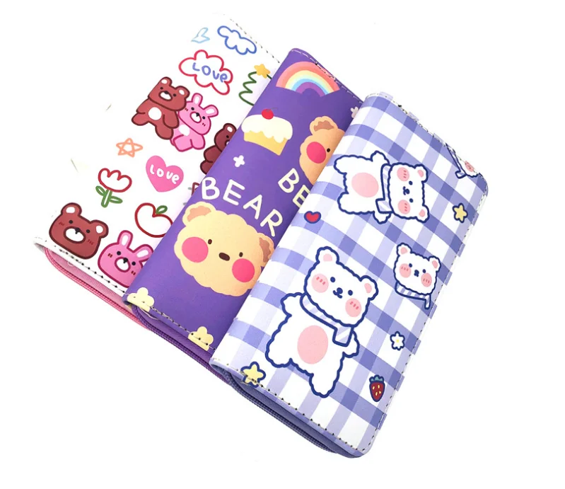 

Spot cute little bear rabbit Pu Wallet Student Money Clip