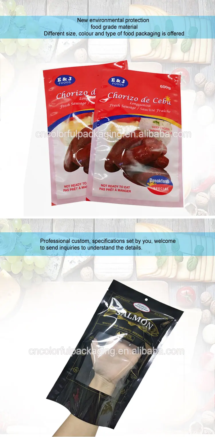 Custom Printed Reusable Vacuum Seal Zip Lock Snack Food Beef Jerky