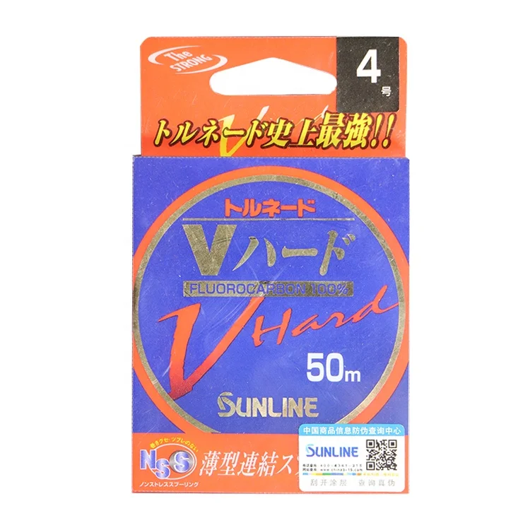 

Factory Supply Sunline V-hard 50m Super Strong Carbon Line Fishing Line For Seawater Or Fresh water, Transparent