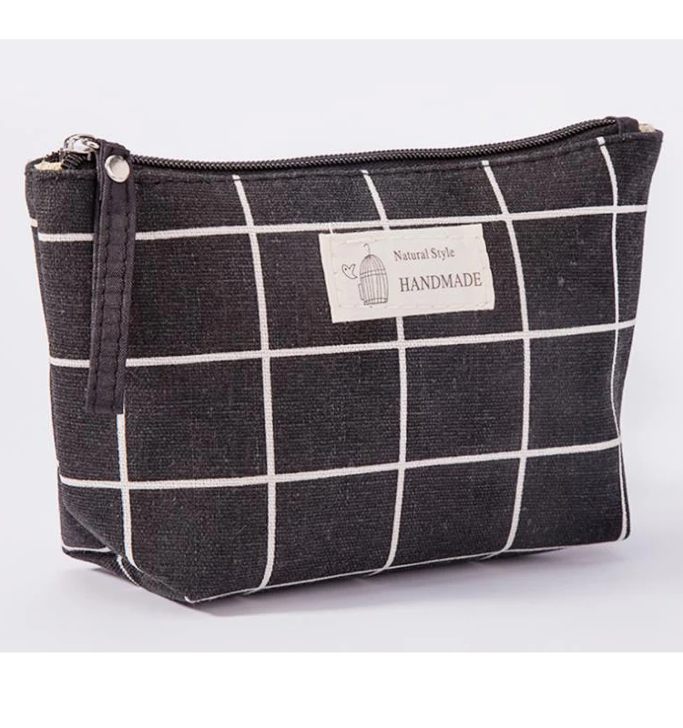 

wholesale custom trend portable wash make up bag cartoon print canvas cotton cosmetic bag