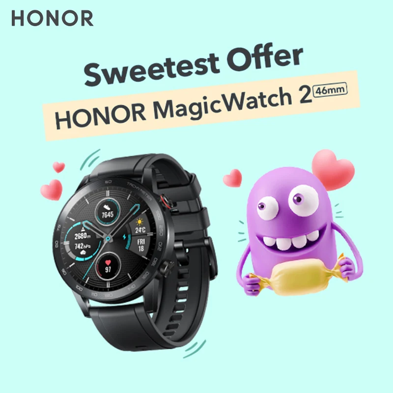 

HOT HUAWEI Honor MagicWatch 2 Smart Watch 42/46mm Blood Oxygen Waterproof Reloj Inteligente Honor ES GS Pro Smartwatch