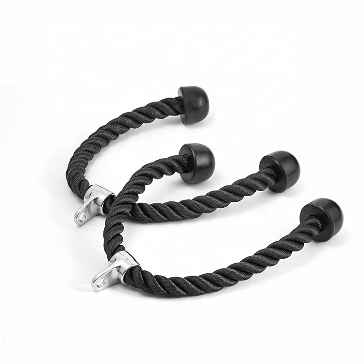 

Gym Machine Accessory Nylon Double Grip Tricep Rope, Black