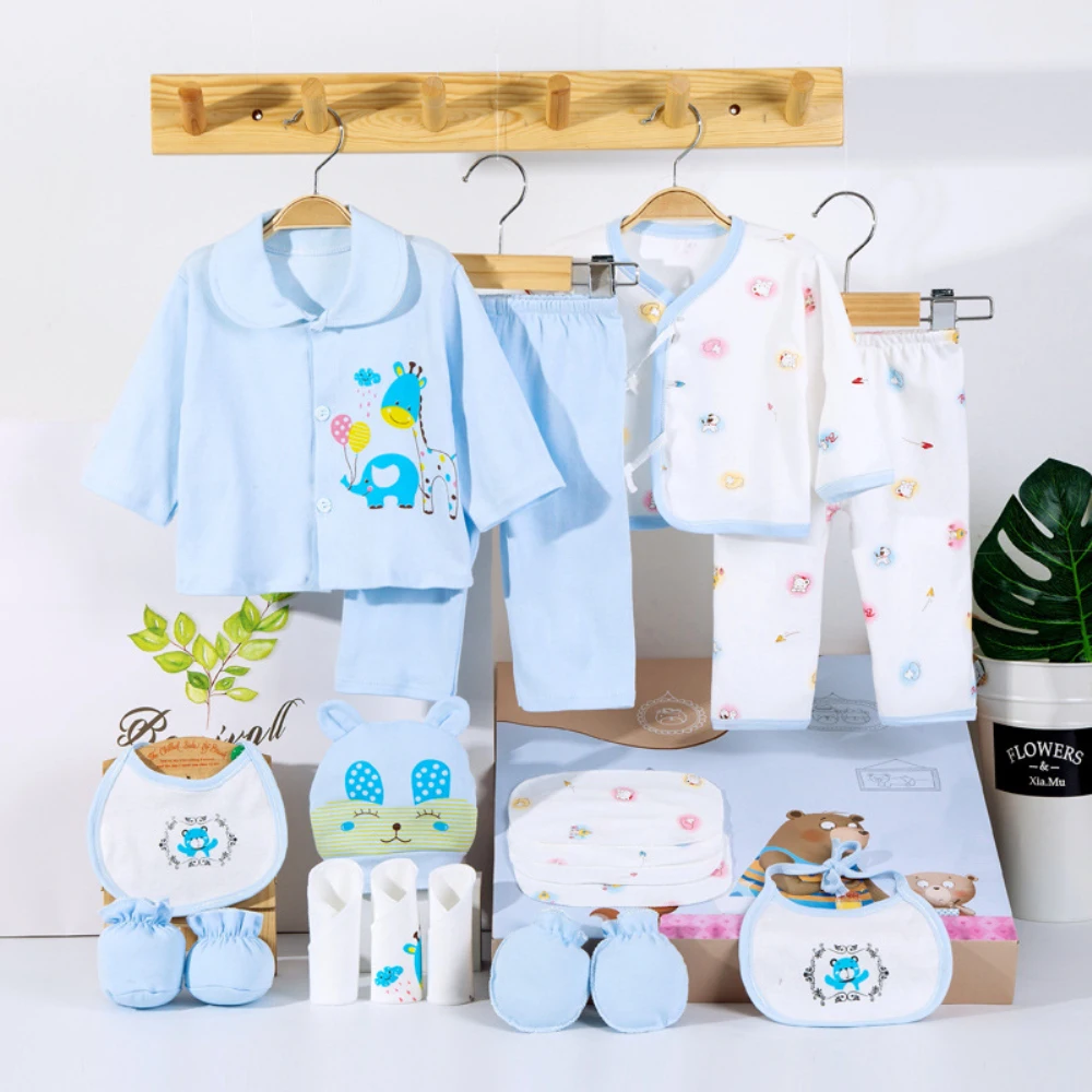 

Wholesale newborn babies gift box pure cotton clothing sets casual new born baby clothes set for four seasons