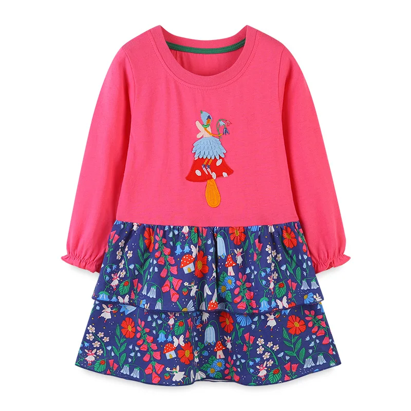 

Cotton Embroidery Girls Summer Dress Short Sleeves Princess Summer Girl Dresses Solid Maxi Kids dresses for girls