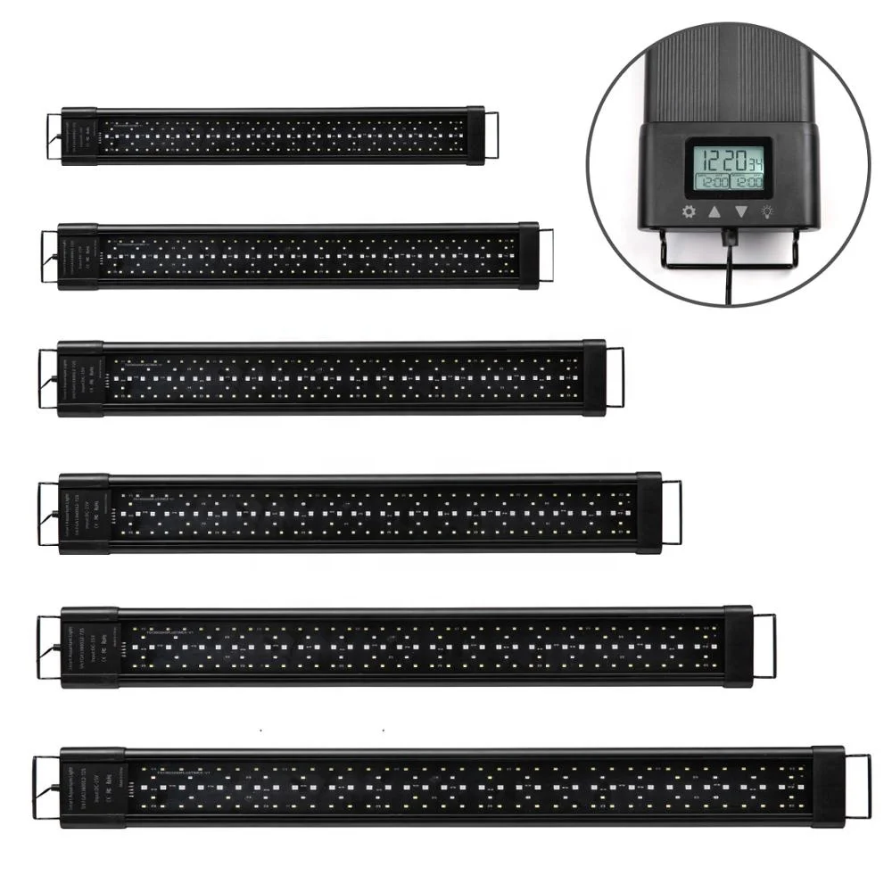 
60W 120cm IP68 LED timer aquarium fish tank light sunrise sunset gentle dim LCD dawn dusk coral reef high power full spectrum 