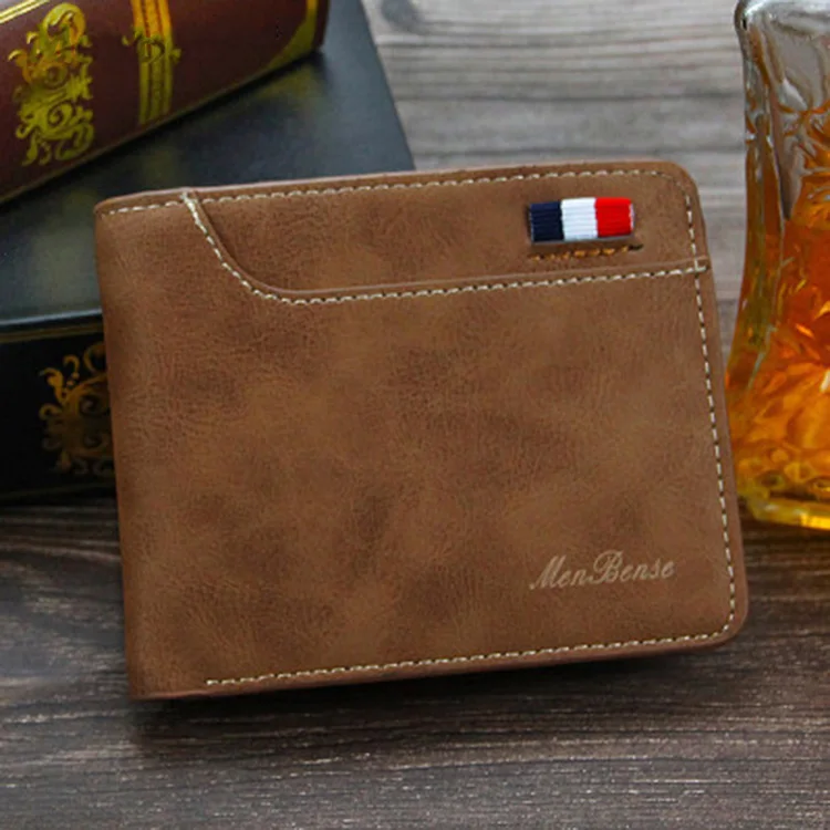 

Factory wholesale Amazon Best Selling Slim Short Card Holder billfold Wallet Men PU Leather Men's Wallet, Various colors available