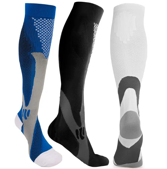 

6 Colors 3 Size High Quality Custom Men Women Knee High 20-30mmhg Cycling Athletic Wholesale Compression Socks