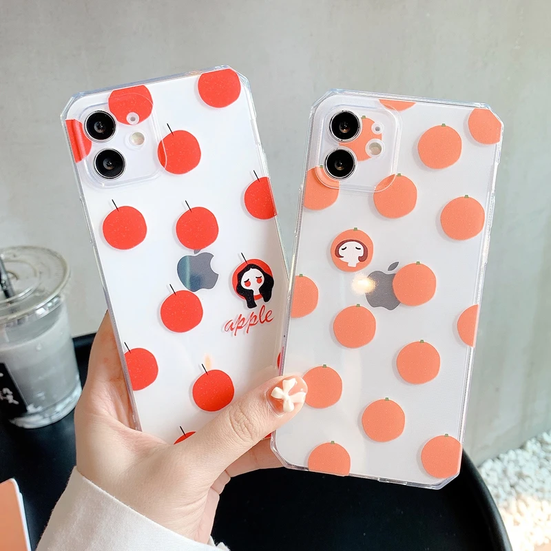 

Cute Girl Orange Bulk Phone Case Autumn Season Cover for iPhone 12 11 XS MAX XR