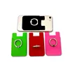 Public favorite metal finger ring phone stand with silicone personal card cover