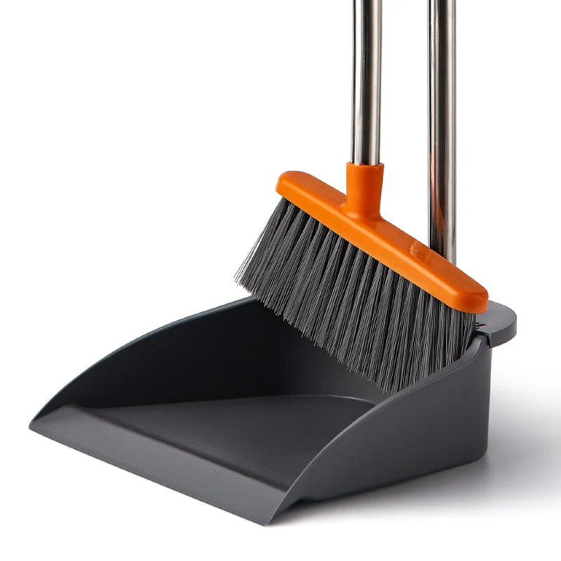 

BOOMJOY New Model Household Cleaning Long Handle Broom and Dustpan Set Brooms, Coffee