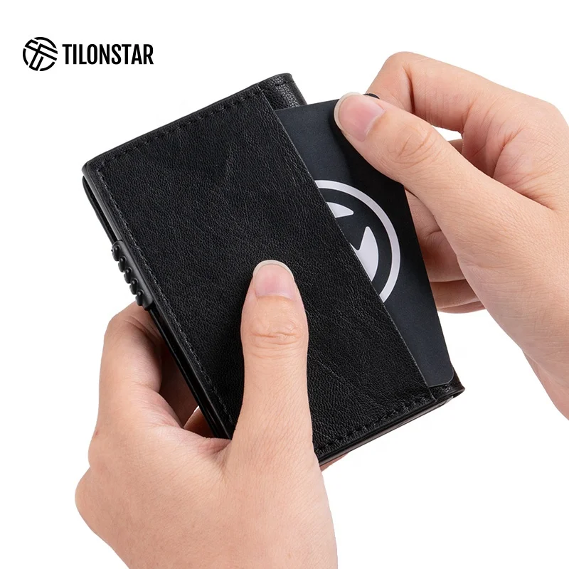 

TILONSTAR Customizable Logo Rfid Blocking Slim Forged Carbon Fiber Minimalist Card Holder Wallet For Man