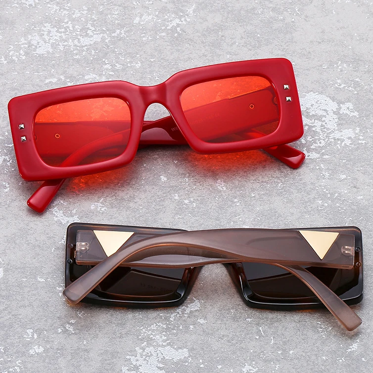 

LBAshades 78055 New rivet small frame sunglasses square women sunglasses fashion wholesale custom logo glasses