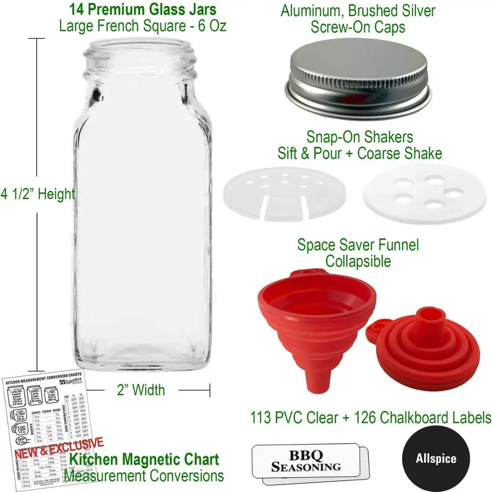 

Food Grade Kitchen Accessories Condiment Bottle With Scoop, Borosilicate Glass Spice Jar, Transparent