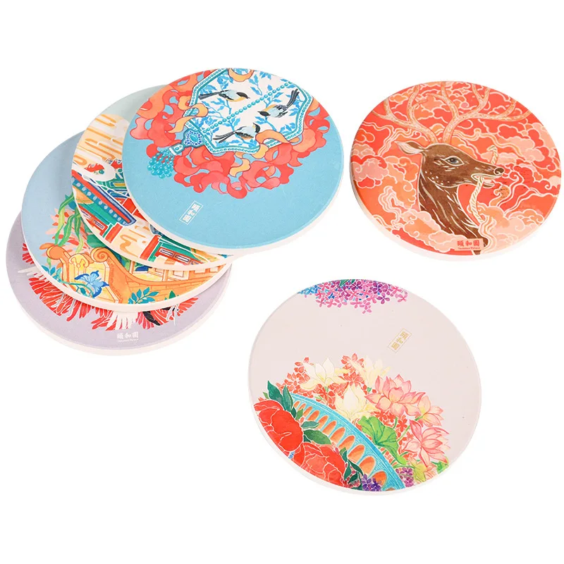 

New design round ceramic coaster coffee tea coaster ex-factory price